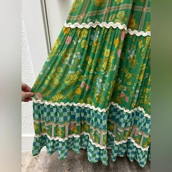 Spell Flora Patchwork Strappy Maxi Dress in Citrus Crush - Picture 6 of 8